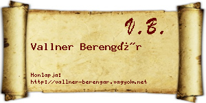 Vallner Berengár névjegykártya